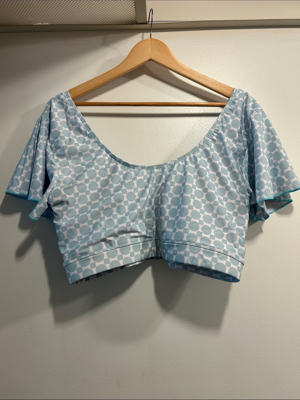 Light Blue Geometric Bikini Top and matching Bottom - Picture 10 of 11